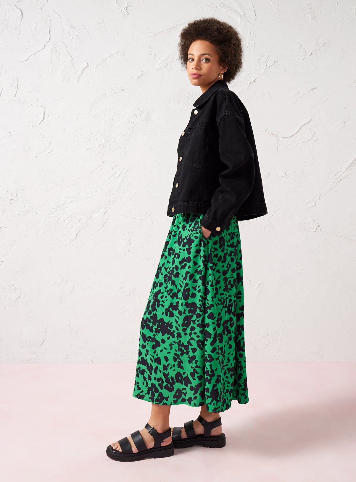 EVERBELLE Green Animal Print Maxi Skirt  6 - Image 1 thumbnail